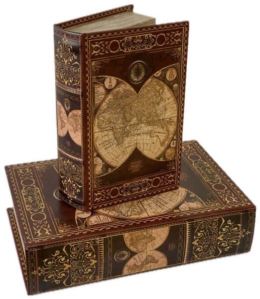 Hohles Buch mit Geheimfach Buchversteck Atlas Antik-Stil