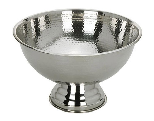 Edler Sektkühler Schale Champagnerkühler Weinkühler Edelstahl Hammerschlag 40 cm