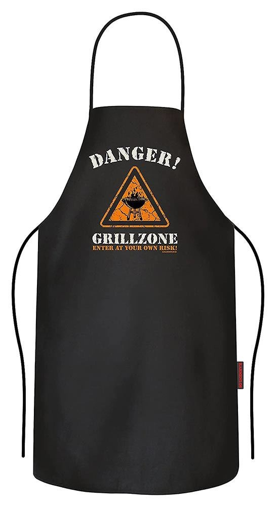 Grillschürze "Danger Grillzone" 100% Baumwolle schwarz