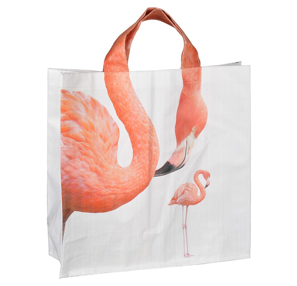 Einkaufstasche Flamingo Tragetasche Pink Shopper 40x40cm