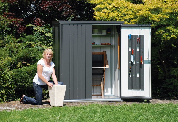 Biohort Geräteschrank 150 Aufbewahrungsschrank 155x83x182,5cm Dunkelgrau-Metallic