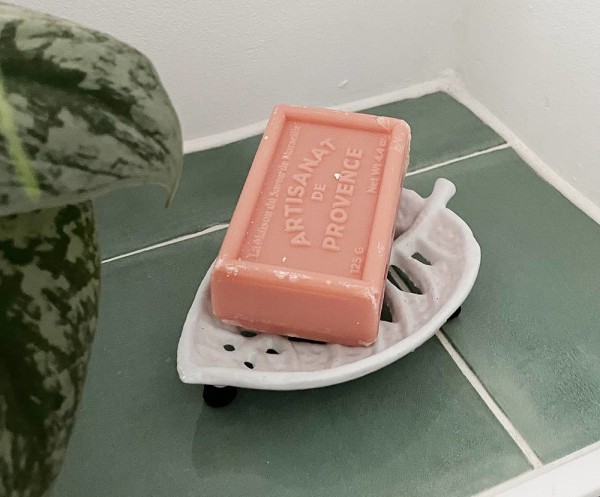 Seifenschale Blatt Gusseisen Weiß Nostalgie Seifenhalter Vintage