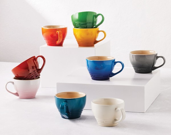 Le Creuset Cappuccino Tasse Steinzeug Schwarz Glänzend 400ml