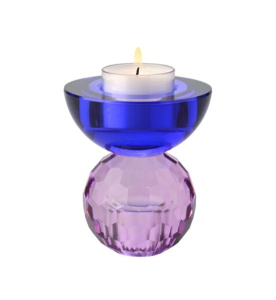 Giftcompany Kerzenhalter Teelichthalter Kristallglas Sari Flieder Blau