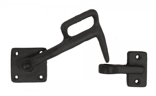 Sturmhaken Türhaken Gusseisen Antik-Stil Türschloß Schwarz 20cm