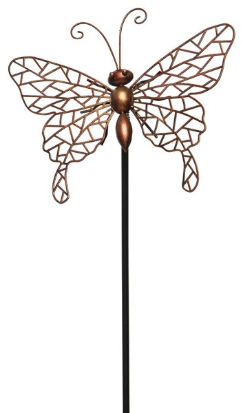 Gartenstecker Schmetterling Metall Farbe Kupfer Gartenstab Landhausstil 100cm