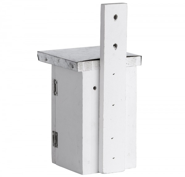 Vogelhaus für Zaunkönige Nistkasten Holz Weiss