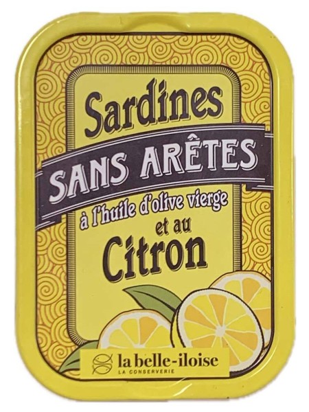 la belle-iloise Sardinen ohne Gräten in Olivenöl mit Zitrone - Dose 115 g