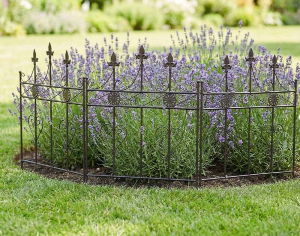 Beetzaun Metall Zum Stecken Beeteinfassung Beetumrandung Antik-Stil 51x70cm