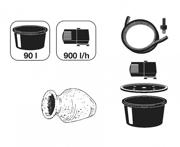 Ubbink AcquaArte Larissa Amphore Antik-Look Gartenbrunnen Set Springbrunnen