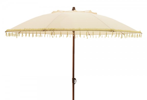 Sonnenschirm BALI Gartenschirm Beige mit Schmuck-Steinen Erdspieß Ø 160cm