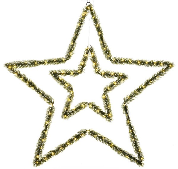 Weihnachtsstern Beleuchtet Innen 2er Set Groß + Klein LED Battterie Timer