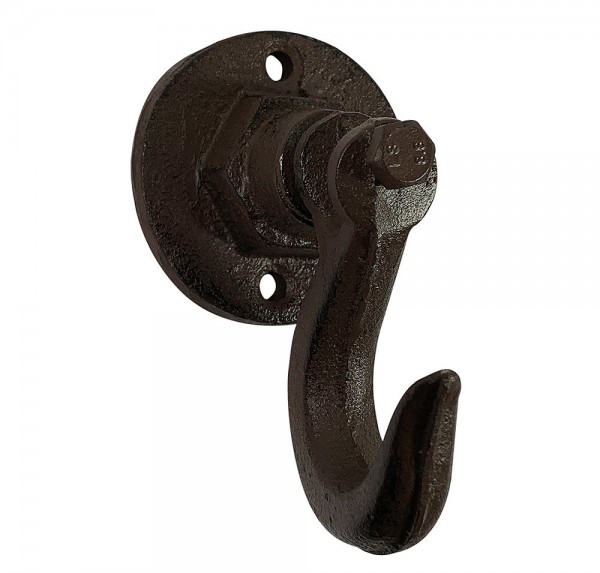 Wandhaken schwingend Rustikal Wandhalterung Gusseisen Braun Antik-Stil Vintage