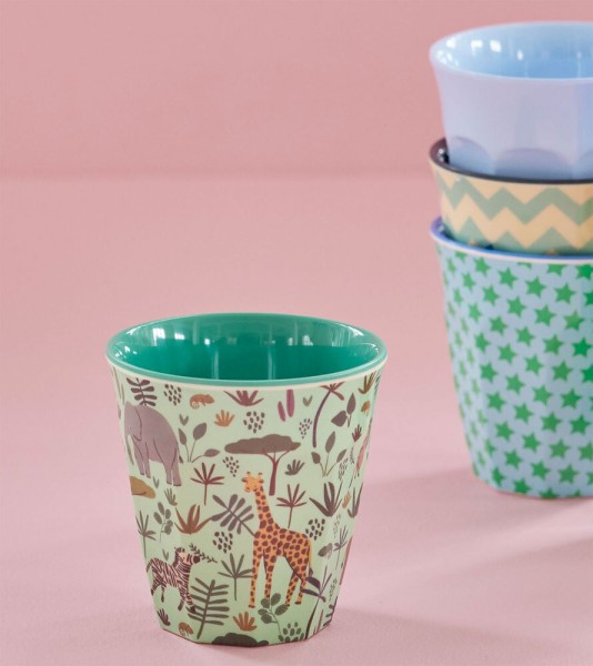 Rice Melamin Becher Jungle Print Dschungel Grün Medium