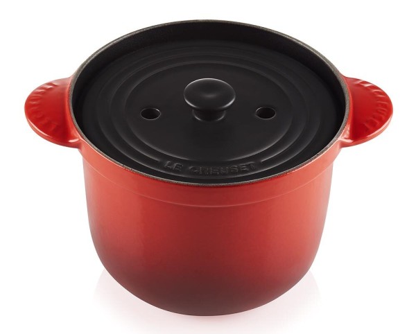 Le Creuset Cocotte Every Gusseisen mit Poteriedeckel Kirschrot 18cm