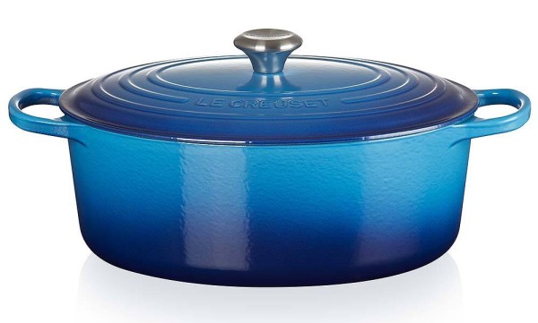 Le Creuset Bräter Signature Oval Gusseisen Azure Blau