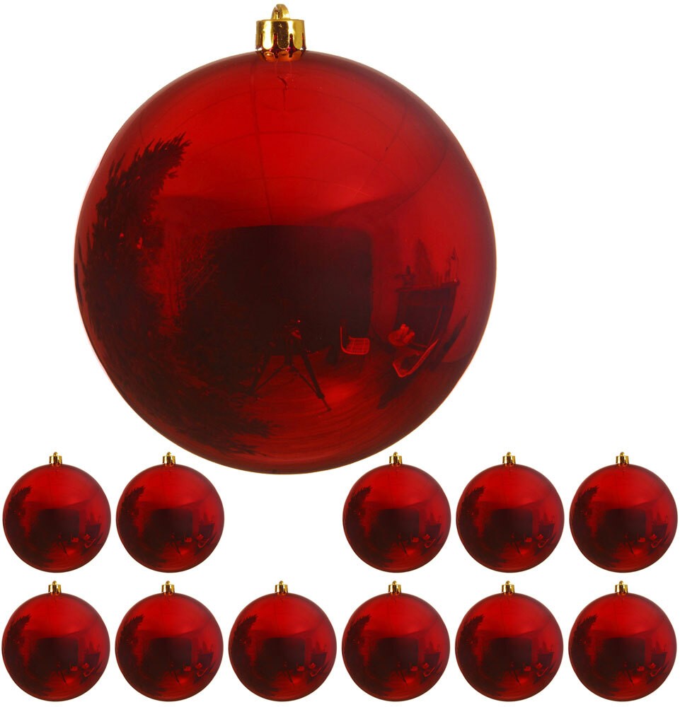 12 x Große Weihnachtskugel 20 cm Rot Wetterfeste XL Christbaumkugel Außen I günstig online kaufen