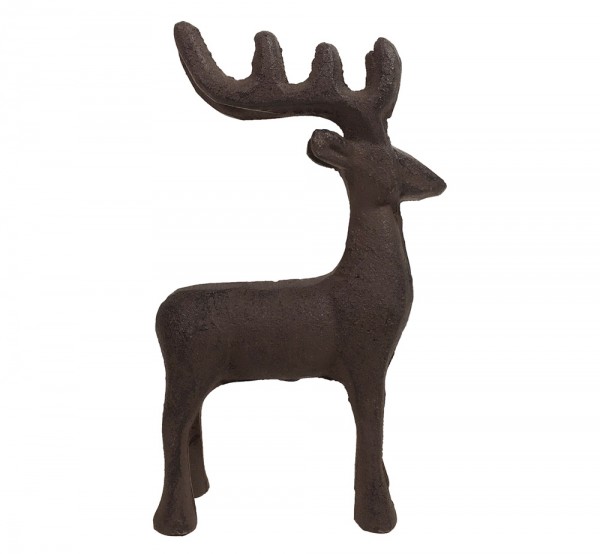 Dekofigur Rentier Gusseisen Antik-Braun Hirsch Elch 16cm