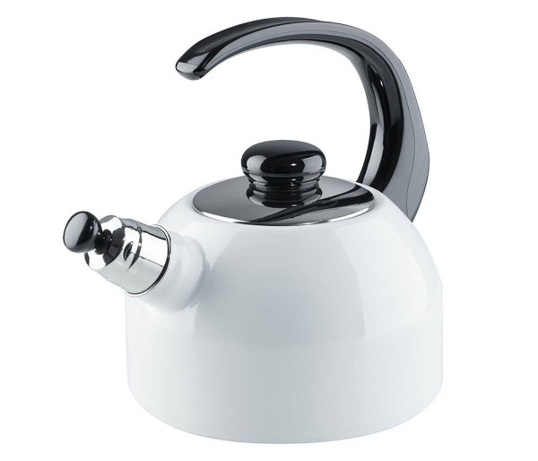 Riess Wasserkessel mit Flöte Emaille Weiß 2L