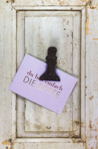 Wandkartenhalter Kartenklammer Gusseisen Braun Vintage Kartenklemme Clip 10cm