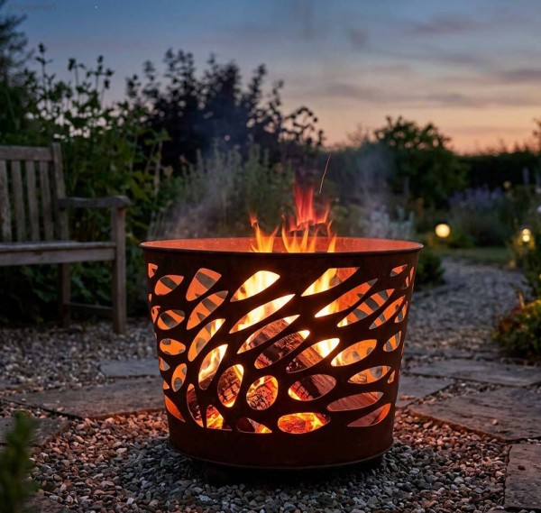 Feuerkorb Flammen Metall Rost für Garten Feuerschale Ø 45 cm