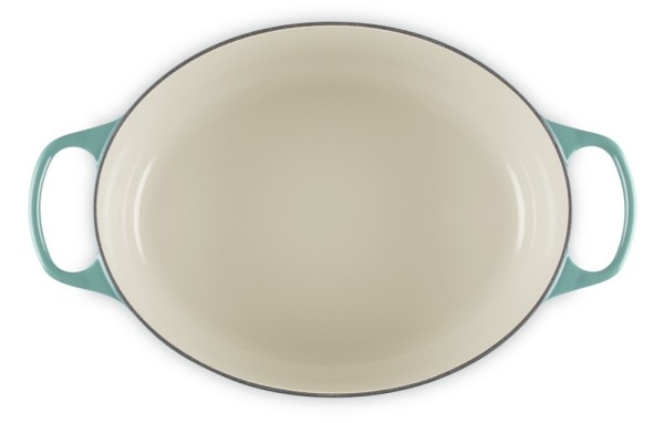 Le Creuset Bräter Signature Oval Gusseisen Bleu Riviera Blau