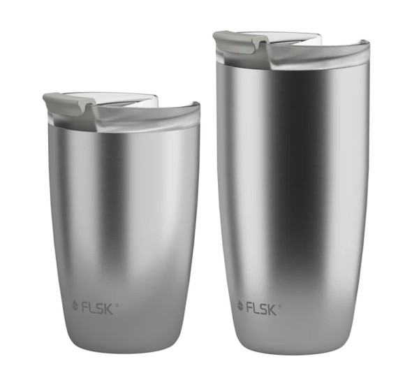 FLSK CUP Kaffeebecher Stainless STNLS Coffee to go-Becher Edelstahl