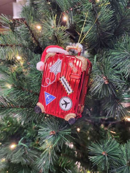 Christbaumschmuck Koffer Rot Christbaumanhänger Weihnachten Reisen