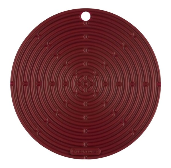 Le Creuset Topflappen Rund Silikon Garnet (Rhone) Bordeaux-Rot