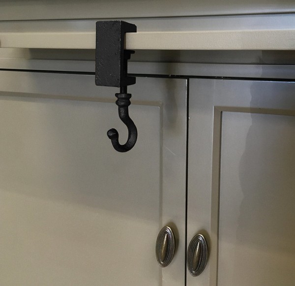 Klemmhaken Befestigungshaken Schraubzwinge Haken Gusseisen Schwarz Antik-Stil