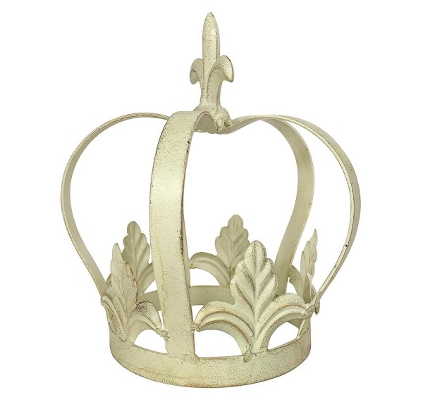 Dekokrone Lilie Metall Creme Weiß Krone Metallkrone Antik-Stil Barock