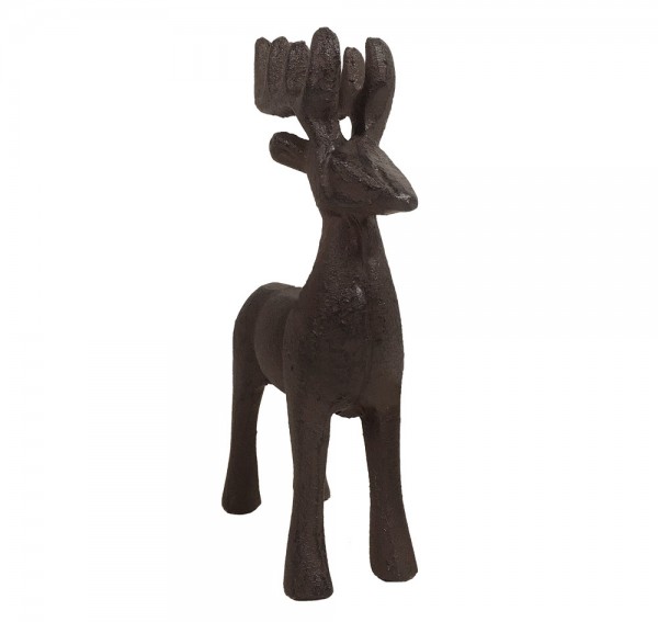 Dekofigur Rentier Gusseisen Antik-Braun Hirsch Elch 16cm