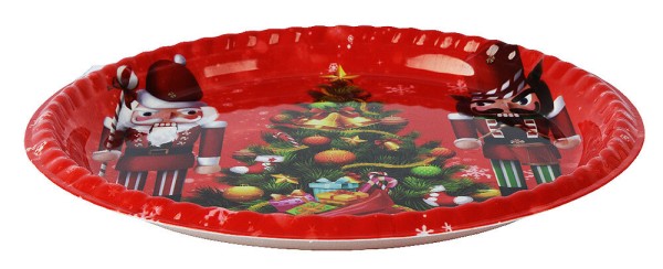 Weihnachtsteller Nikolaus Advent 4 Stück Plätzchenteller Weihnachten Rot Nussknacker