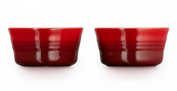 Le Creuset Herzförmchen Steinzeug 2er-Set Kirschrot 10x11cm