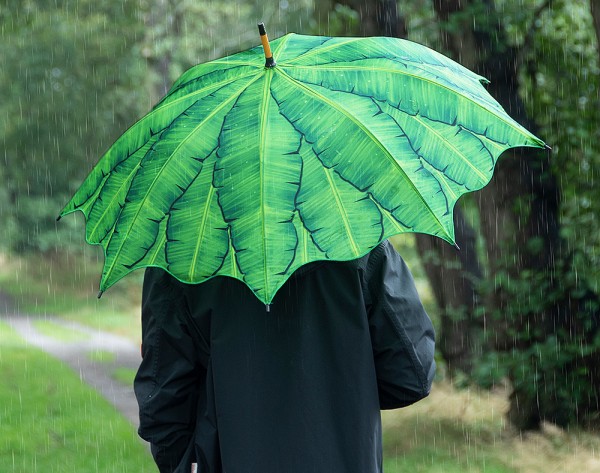 Regenschirm Bananenblätter Palme Stockschirm Karibik Palmblätter Grün Ø 105cm
