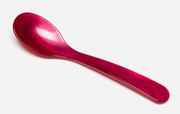 G.F. Heim Söhne Eierlöffel Acrylglas Perlmutt Optik Himbeere