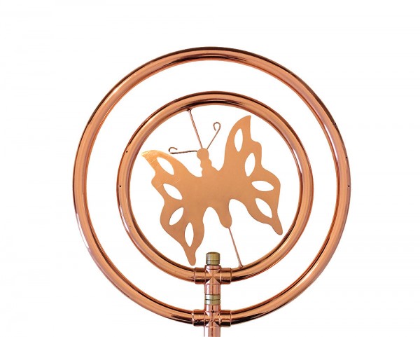 Rasensprenger Schmetterling Rotierend Kupfer mit Erdspieß Kreisregner