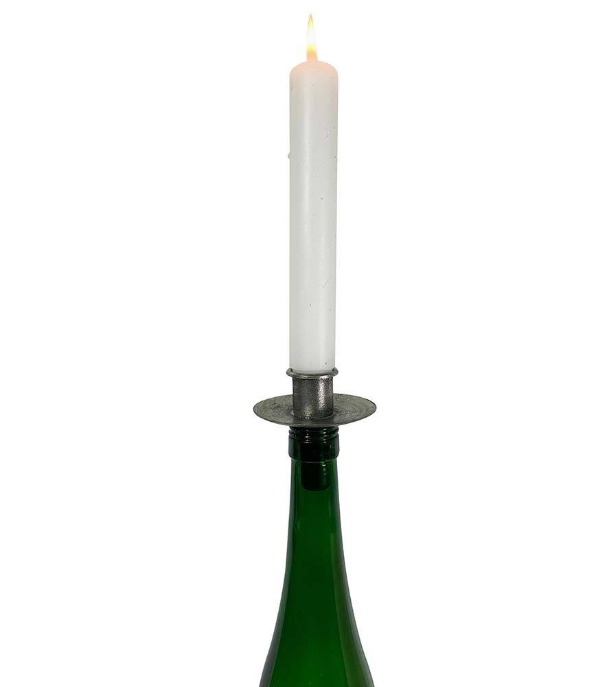 Kerzenhalter für Flaschen Silber Kerzenhalteraufsatz Flaschenaufsatz Vintage