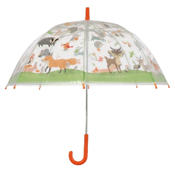 Kinder Regenschirm Transparent Waldtiere Stockschirm Tiermotiv Kinderschirm