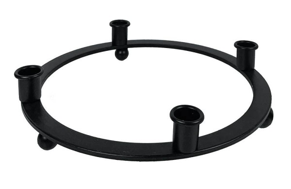 Adventskranz Metallring Schwarz Rund 4 Kerzenhalter Eisen Modern 28cm
