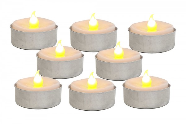 LED Teelichter 8 Stück warmweiß Flackernd LED Kerzen Batteriebetrieben Flacke…