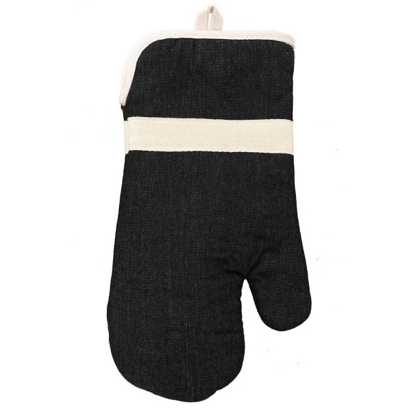 Ofenhandschuh Jennie Schwarz Baumwolle Topfhandschuh Topflappen 18x33cm