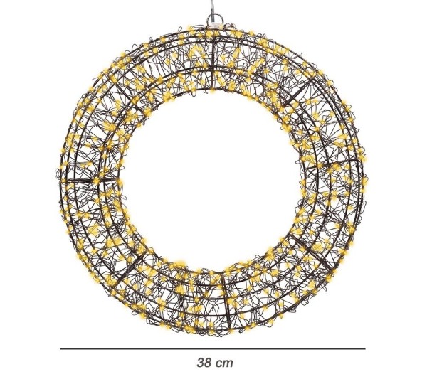 Lichtkranz Beleuchtet Weihnachten Metall Lichterkranz Schwarz Stecker Timer Outdoor