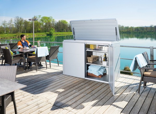 Biohort Highboard 160 Aufbewahrungsbox 160x70x118cm Silber-Metallic