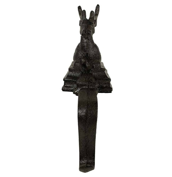 Dekohalter Haken für Kante Rentier Gusseisen Braun Hirsch Kantenhänger Vintage