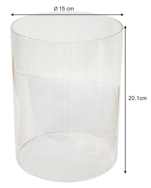 Leeff Ersatzglas für Stonefire Tischkamin Glaszylinder Tischfeuer Rund 15cm