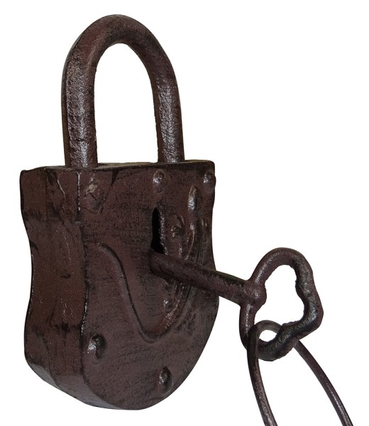 Deko Vorhängeschloss Vintage Salamander Nostalgie 2 Schlüssel Gecko Gusseisen