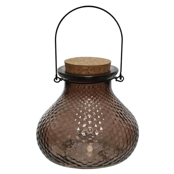 Wespenfalle Glas Taupe Braun zum Aufhängen Landhaus Insektenfalle Vintage-Stil 13cm