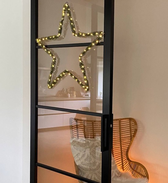 Weihnachtsstern Beleuchtet Innen 2er Set Groß + Klein LED Battterie Timer