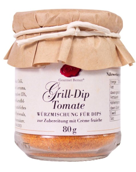 Gourmet Berner Grill-Dip Tomate Gewürzmischung für Créme Fraîche 80g
